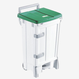 Collecteur à pédale 2 roues - porte frontale + couvercle