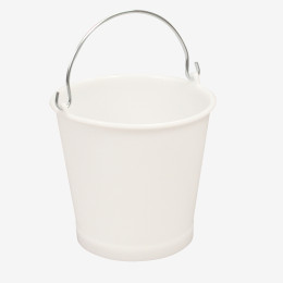 Round bucket with stainless steel handle