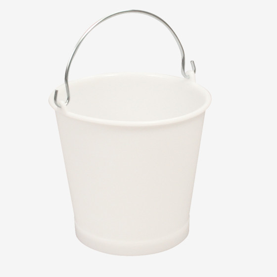 Round bucket with stainless steel handle