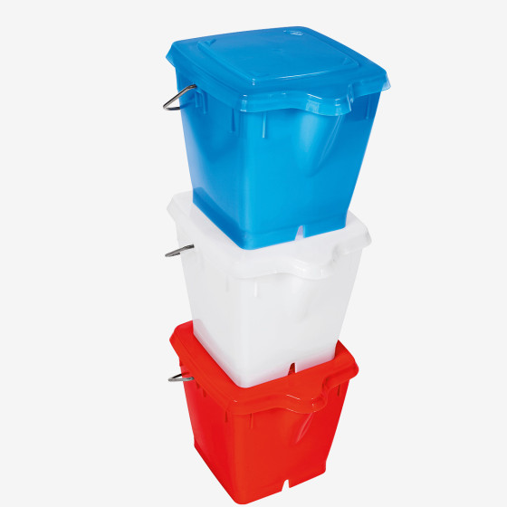 Seau carré HACCP + couvercle étanche