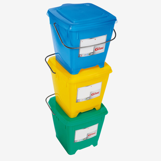 Seau carré HACCP + couvercle étanche