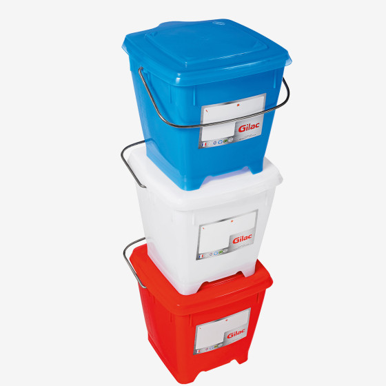 Seau carré HACCP + couvercle étanche