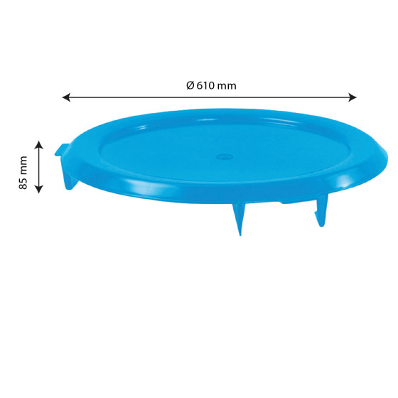 Couvercle plat pour conteneur rond HACCP 75 L et baquet 50 L