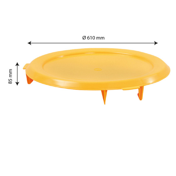 Couvercle plat pour conteneur rond HACCP 75 L et baquet 50 L