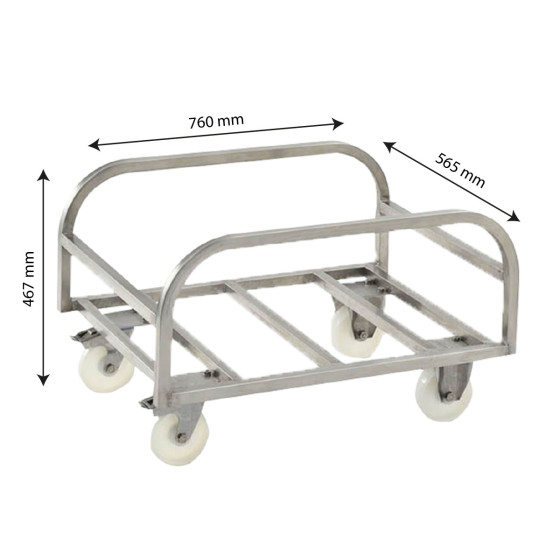 Chariot pour bac grand volume - inox