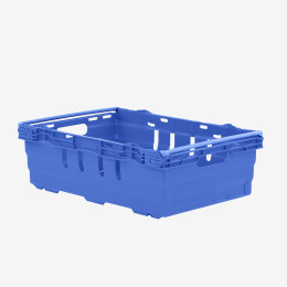 Multi-height nesting stacking perforated crate