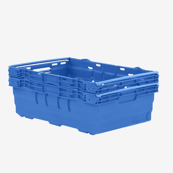Multi-height nesting stacking perforated crate