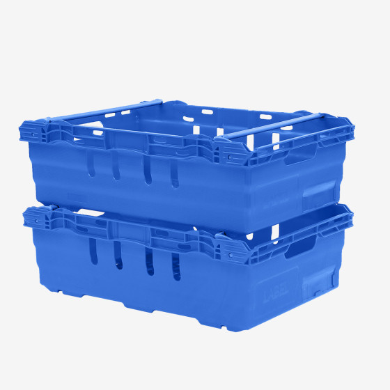 Multi-height nesting stacking perforated crate