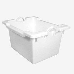 Reinforced stacking and nesting container