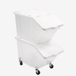 Bac à ingrédients 30 L + couvercle - 4 roues - lot de 2