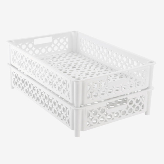 Stacking perforated crate