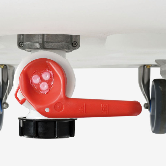 1/4 turn valve for 310 L and 500 L double-wall container