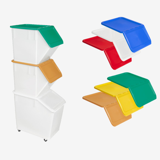 80 L ingredients container + 4 wheels + clear lid