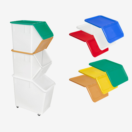 80 L ingredients container + 4 wheels + clear lid