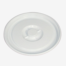 Lid for 50 L food contact container with black handles and 35 L small tub - white