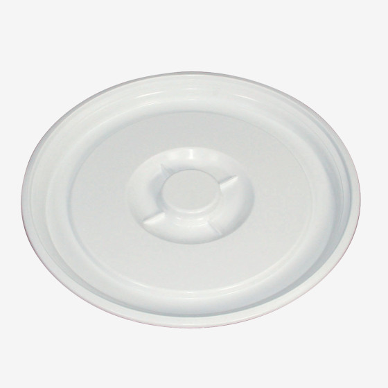 Lid for 50 L food contact container with black handles and 35 L small tub - white