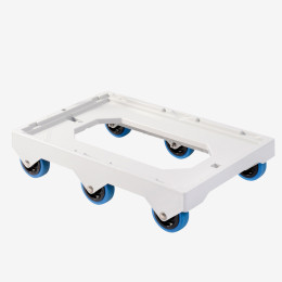 Silent 6-wheel dolly - steel shaft