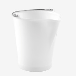 Round bucket with pouring spout + stainless steel handle