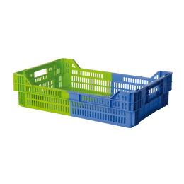 Caisse ajourée empilable emboîtable bicolore 600 x 400