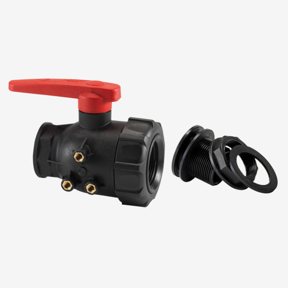 Valve 70 L/min with connector for large volume container