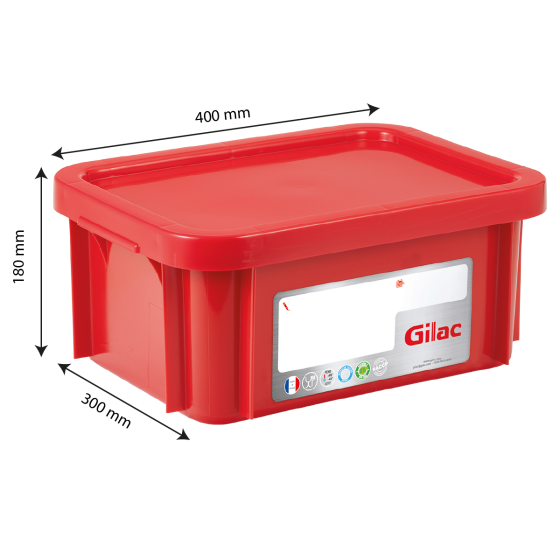Rectangular HACCP container +  lid
