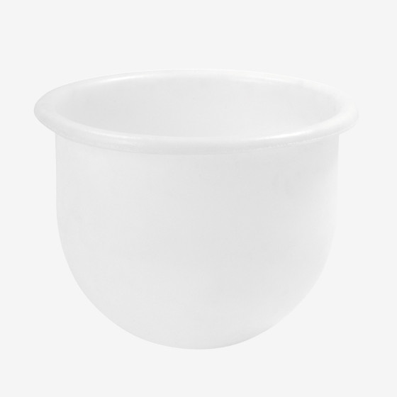 Large volume hemispheric container