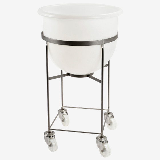 Chariot pour bac grand volume hémisphérique - inox
