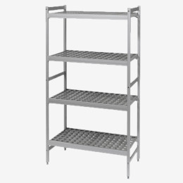 4-level modular shelving system with shelf inserts - small model