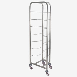 8-rack stainless steel trolley