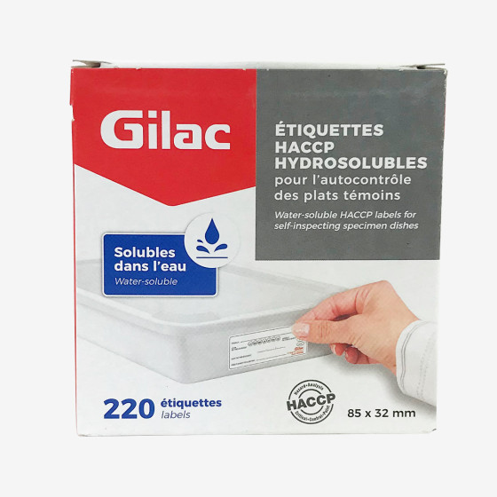 Étiquettes de traçabilité alimentaire hydrosolubles - boite de 220