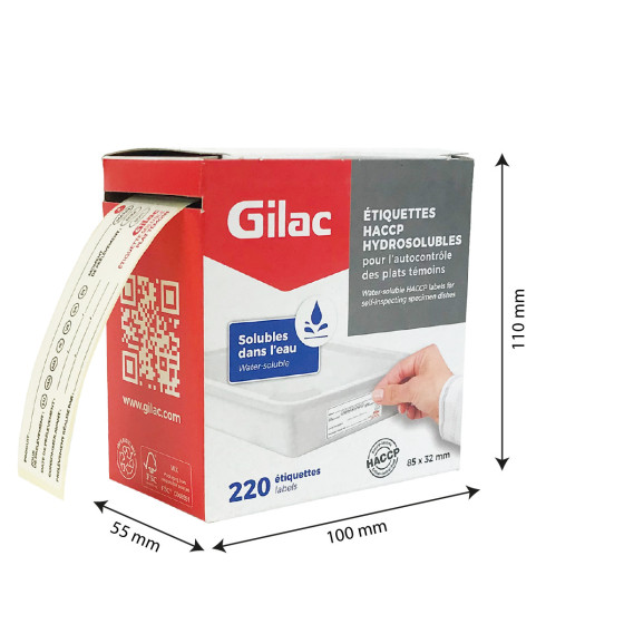 Water-soluble labels for food traceability - box of 220