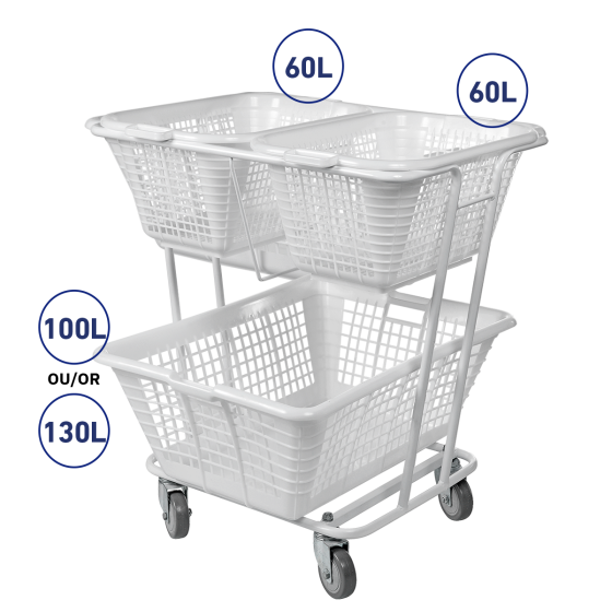 Chariot pour corbeille à linge