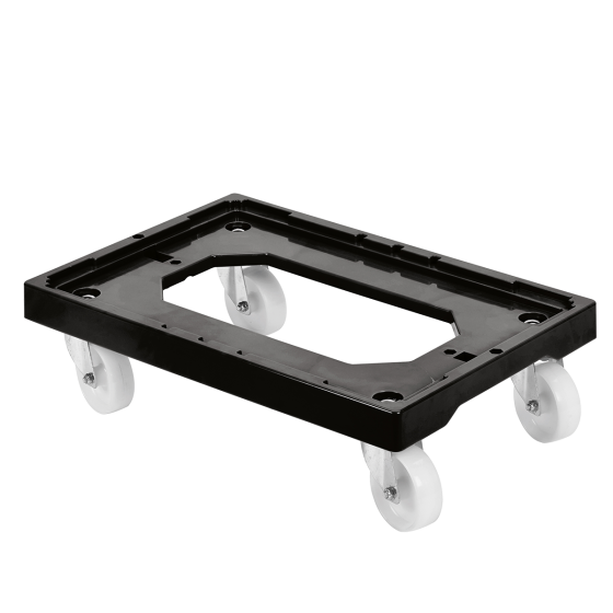 4 pivoting wheel dolly - stainless steel wheel housing