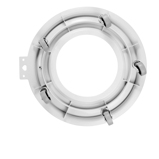 5-wheel round dolly - steel wheel housing