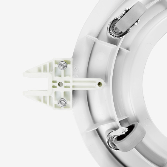 Socle rouleur rond 5 roues - chape acier