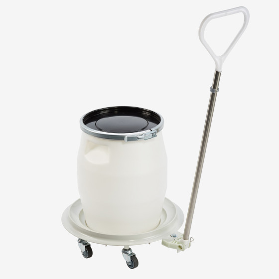 Socle rouleur rond 5 roues - chape acier
