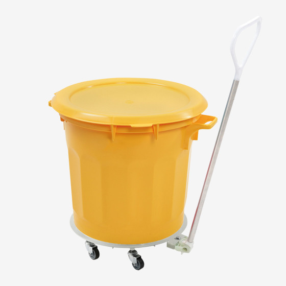 Socle rouleur rond 5 roues - chape acier