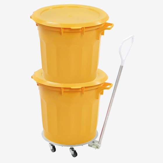 Socle rouleur rond 5 roues - chape acier