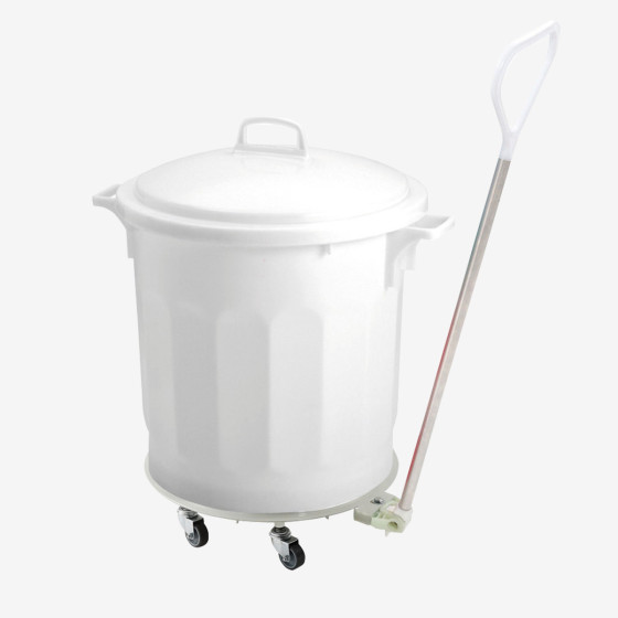 Socle rouleur rond 5 roues - chape acier