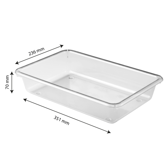 Bac plat ABS transparent