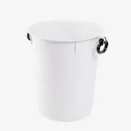 Round dustbin with black handles