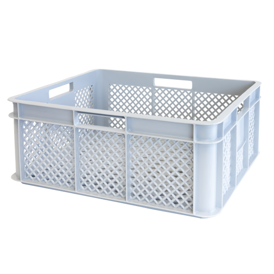 Caisse renforcée ajourée avec poignées empilable 400 x 350 mm - 11 L et 18 L - gris