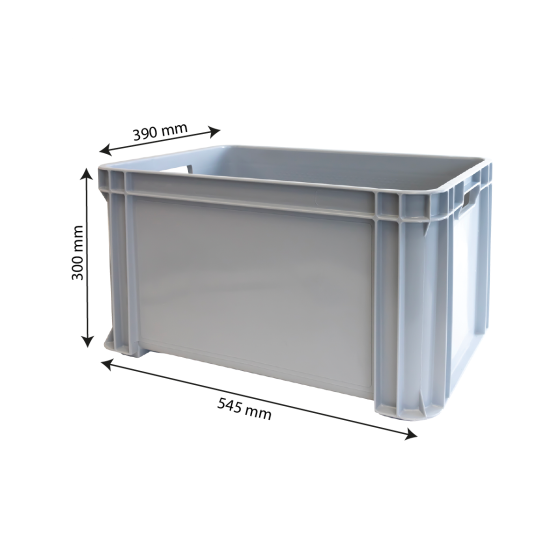 Bac renforcé empilable avec poignées 545 x 390 mm - 30 L et 45 L - 2 couleurs