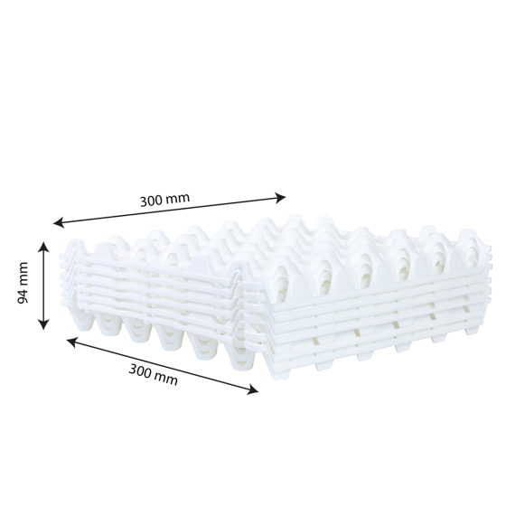 Alvéoles à oeufs - 30 oeufs - lot de 6 - blanc