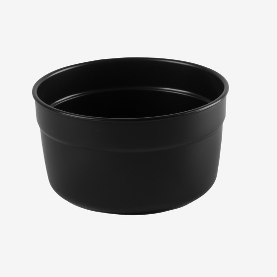 Round black airtight box + clear lid - pack of 10