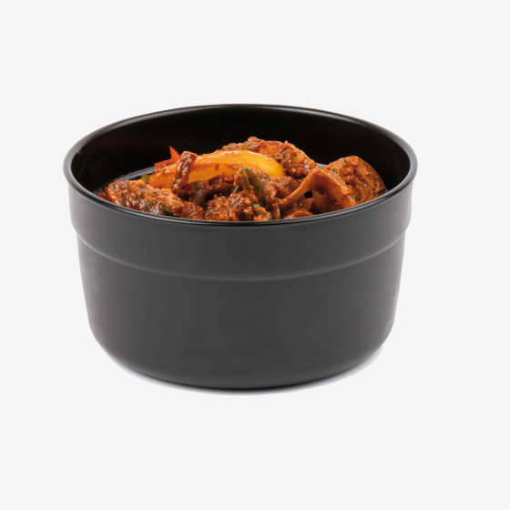 Round black airtight box + clear lid - pack of 10