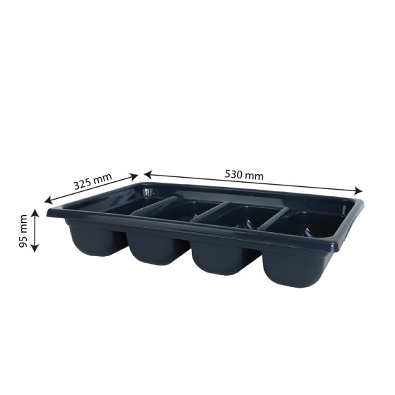 Cutlery tray without lid GN 1/1  grey