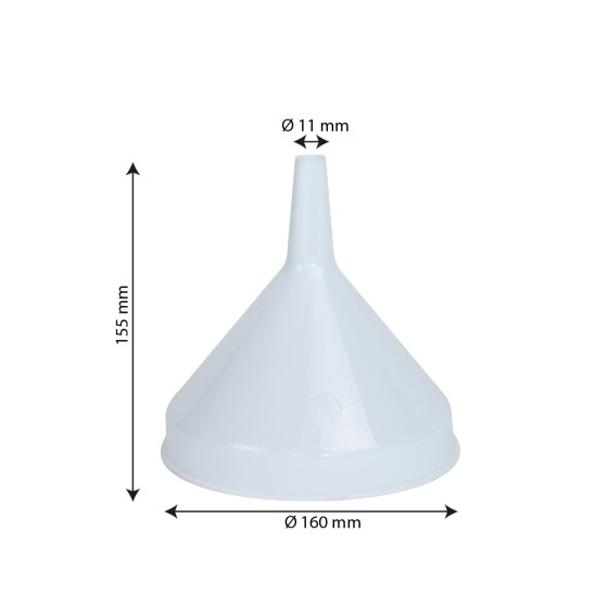 Traditional funnel  16 cm diameter  white