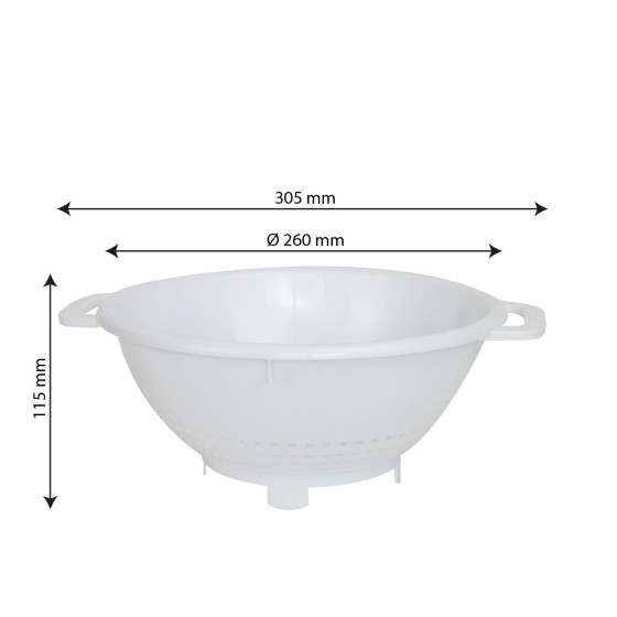 Colander  26 cm diameter  white