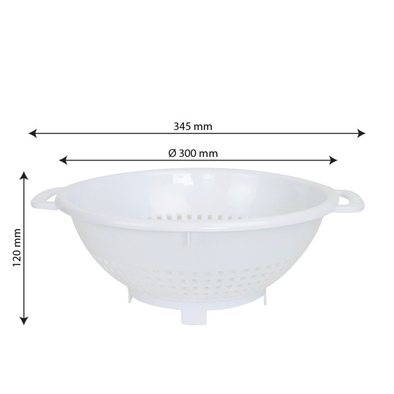 Colander  30 cm diameter  white